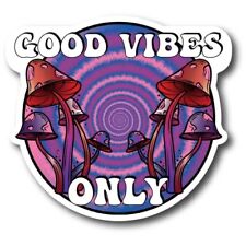 Good Vibes Only Psychedelic Mushroom Tie Dye Magnet Decal, 5 Inches picture
