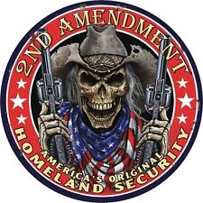 Skeleton 2nd Amendment Government Gun Rights Sticker Arms Guns Pistol Cowboy picture