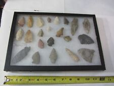 arrowhead tip tool lot 22 w/ display case Tippecanoe Co. IN ancient artifacts picture