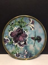 VTG Pickard Gems of Nature Anna's Hummingbird Petunias Cyndi Nelson Plate #1832A picture