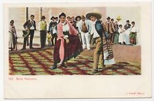 Baile Mexicano Folk Dance Mexico Lithograph Unposted Postcard picture
