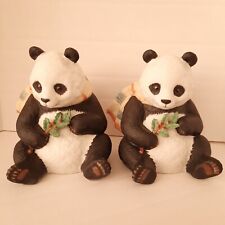 Vtg Lot Of 2 Enesco Winter Panda Bears Figurine Collectible, Fraser Collection  picture