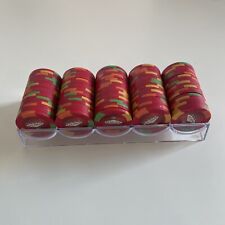 (100) $5 Dollar Las Vegas Casino Red/ Colors Clay Poker Chips. Rack Of 100QTY picture