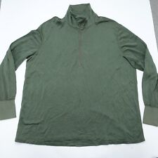 Sleeping Shirt Men's XL Green XL Mock Neck Long Sleeve 3/4 Zip Classic Pullover picture