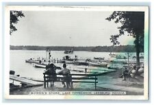 1954 Bowne's Store Lake Boat Tippecanoe Leesburg Indiana IN Antique Postcard picture