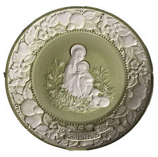 VERNON WARE METLOX CHRISTMAS Plate Mary Jesus 1973 The First Noel Green Boxed picture
