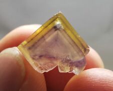 TOP！4.6g exquisite multi-layer purple window yellow cubic fluorite crystal picture
