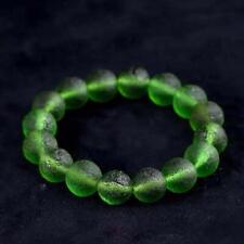 Green Moldavite Czech Meteorite Bracelet Rough 8mm Energy Stone Jewelry Gift picture