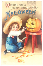 Halloween Post Card Ellen Clapsaddle Embossed Jack O Lantern Child Rare picture