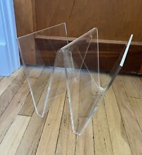 Vintage MCM Clear Lucite / Acrylic Magazine Rack Holder picture