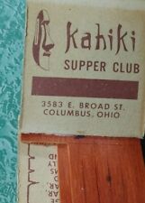 Vintage Matchbook Collectible Ephemera F24 Columbus Ohio tiki top open kahiki picture