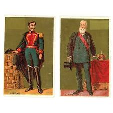 1880's Chicory Simon Bolivar & Dom Pedro II Victorian Trade Cards picture