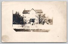 RPPC  1900s Home with Alfred on Steps White Picket Fence Postcard H23 picture