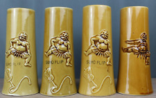 4X Sumo Flip ceramic mugs from Miyako Hotel San Francisco, Tiki Bar, picture