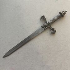 Vintage Spanish BARBARIAN Sword Letter Opener Dragon Handle Silver Tone picture