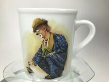 Vintage Clown Mug Lonely Clown Plays Game By Giftware Simson Japan Rare Cup C12 picture