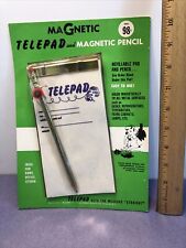 NOS Vintage Magnetic Telephone TELEPAD Notepad & Pencil 1960s Accessory picture