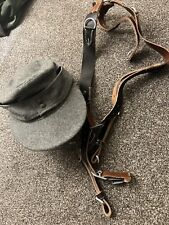 WWII GERMAN WAFFEN HEER ARMY M43 M1943 WOOL COMBAT FIELD CAP-LARGE W/ Y STRAPS picture