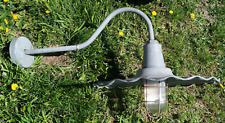 Antique 1930s Gas Station Industrial Light / Lamp - ALL ORIGINAL SCALLOPED SHADE picture