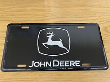 John Deere Black Silver Logo Farm License Plate Sign 12