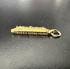 ss Queen Anna Maria ~2.5g Gold 1.25” Cruise Ship Charm Greek Line Ocean Liner picture