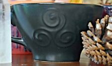 Spiral Triple Moon Goddess CERAMIC TEA CUP Maiden Mother Crone Mug Black & Red picture