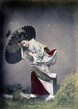 Antique Albumen Print ....Japanese -Wind Costume Color Tinted ...Photo Print 5x7 picture