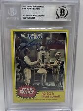 1977 Star Wars Kenny Baker R2-D2 Signed Card #156 Beckett Authentic Yellow picture