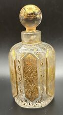 Vintage 24K GOLD Etched Glass Moser Perfume Bottle 1880 LARGE 5.5