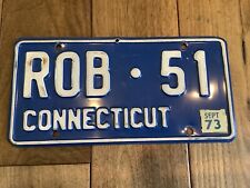 VINTAGE 1970s CT CONNECTICUT VANITY LICENSE PLATE ROB 51 (Robert) picture