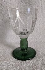  Avon 1980's Beaded Oval Glass Wine Glass with  Emerald Green Base picture