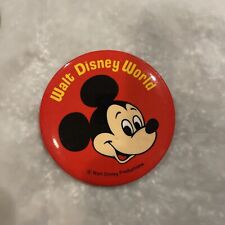 Vintage 1970s Mickey Mouse Red Pinback Button 3.5” Walt Disney World Productions picture
