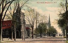 Main Street Binghamton New York NY 1912 Postcard Posted picture
