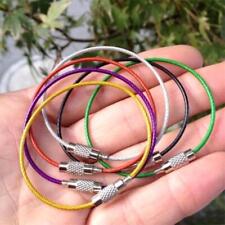 Metal 1.5mm Screw Locking Wire Keychain Cable Rope Key Holder Keyring Chain Ring picture