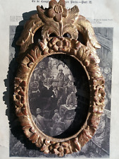 RARE 1700's Antique French Gessoed Giltwood Frame 18th Century Hand-Carved picture
