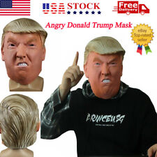 Donald Trump Mask New Full head Angry Realistic Latex Halloween Cosplay Props picture