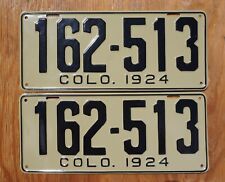 1924 Colorado License Plate Plates PAIR / SET picture