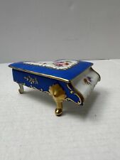 Limoges France Goudeville Grand Piano Trinket Box Vintage Hand Painted Florals picture