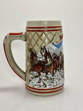 1985 Vintage Budweiser Beer Stein  Clydesdale Holiday A Series picture