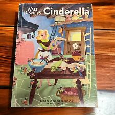 Walt Disneys Cinderella A Big Golden Book 1950 True First Edition Childrens Book picture