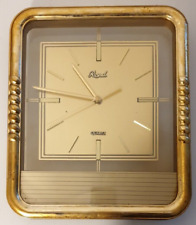 ROYAL Vintage Made in Taiwan Gold Tone Quartz Wall Clock Measures 33 x 28 cm. picture