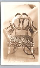UNUSUAL CHAIR antrim nh real photo postcard rppc horns antlers new hampshire picture