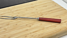 Vintage Red Bakelite & Stainless Kitchen Utensil Long Handle  Meat Fork picture