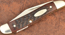 VINTAGE CASE XX USA 1 DOT 1979 JIGGED BROWN DELRIN PEANUT KNIFE 6220 (15248) picture