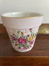 Vintage Lefton Flowerpot Red Roses Floral Leaf Foliage Hand Painted picture