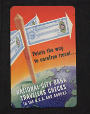 VINTAGE 1954 NATIONAL CITY BANK TRAVELERS CHECKS ADVERTISING POCKET CALENDAR picture
