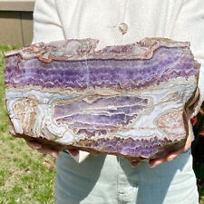4.93LB Natural agate Amethyst geode slices quartz crystal specimen Healing picture