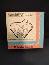 Vintage Eggbert Cocktail Napkins 1960s Party Kitsch NOS, Retro Barware picture