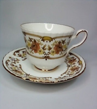 ROYAL STAFFORD Tea Cup Saucer Clovelly  brown yellow floral England picture