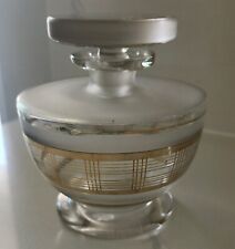 Vintage Clear Frosted Gold Perfume Bottle Decanter Art Deco Style picture